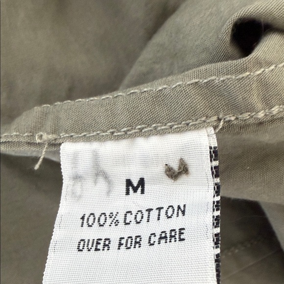 Unisex Military Style Olive Button Down Shirt - Picture 6 of 7